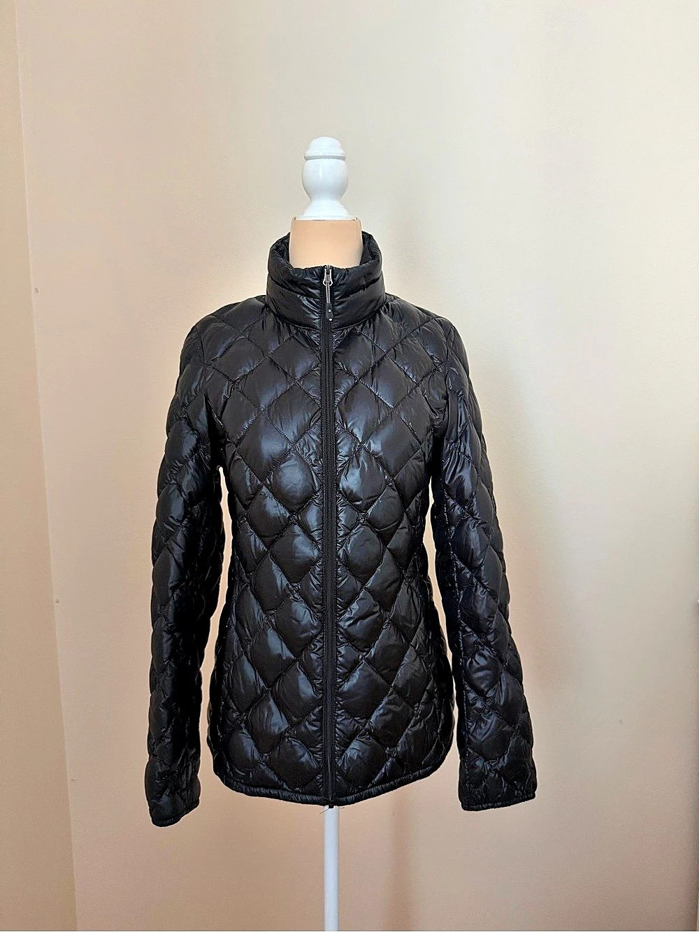 32 Degrees Heat Black Diamond Quilted Packable Down Puffer Jacket Women's XS